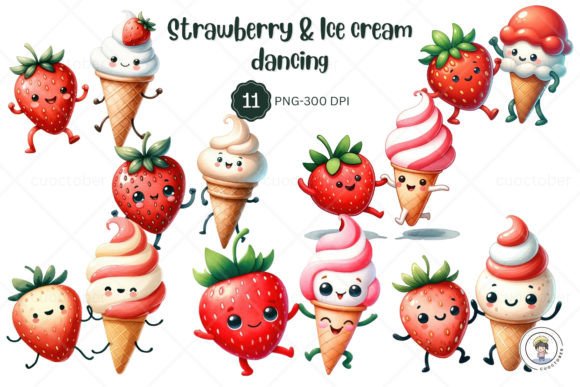 Download Animated Strawberry and Ice Cream Dance - Animated Collection