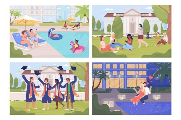 Download Public and Private Places in City Set - Premium Resources