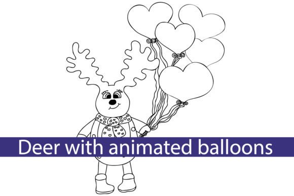Download Deer with Animated Balloons - Animated Collection