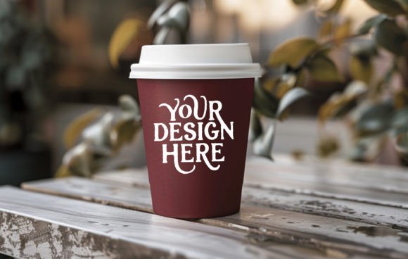 Download Cup Mockup in Public Space,maroon Mockup - Premium Bundle