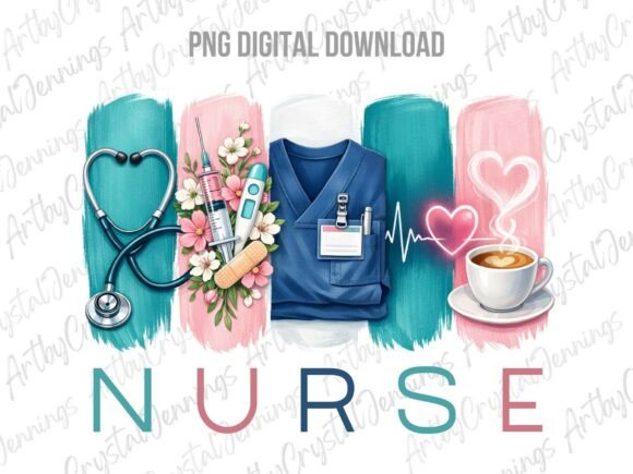 Download Cute Brushstroke Nurse RN Medical PNG - Cute Collection