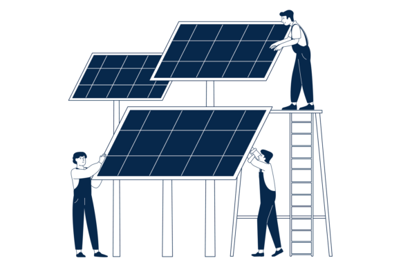 Download People Constructing Solar Panels. Techno - Panel Collection