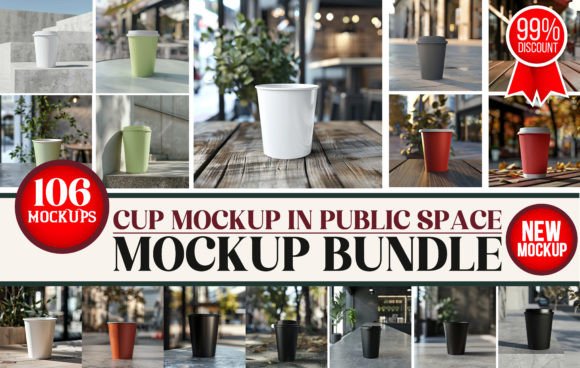 Download Cup Mockup in Public Space Mockup Bundle - Premium Resources