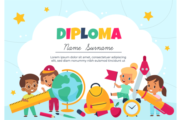 Download Kids School Diploma. Children Graduation - Diploma Collection
