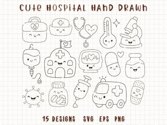 Download Cute Hospital Nurse Medical Line Art - Cute Collection
